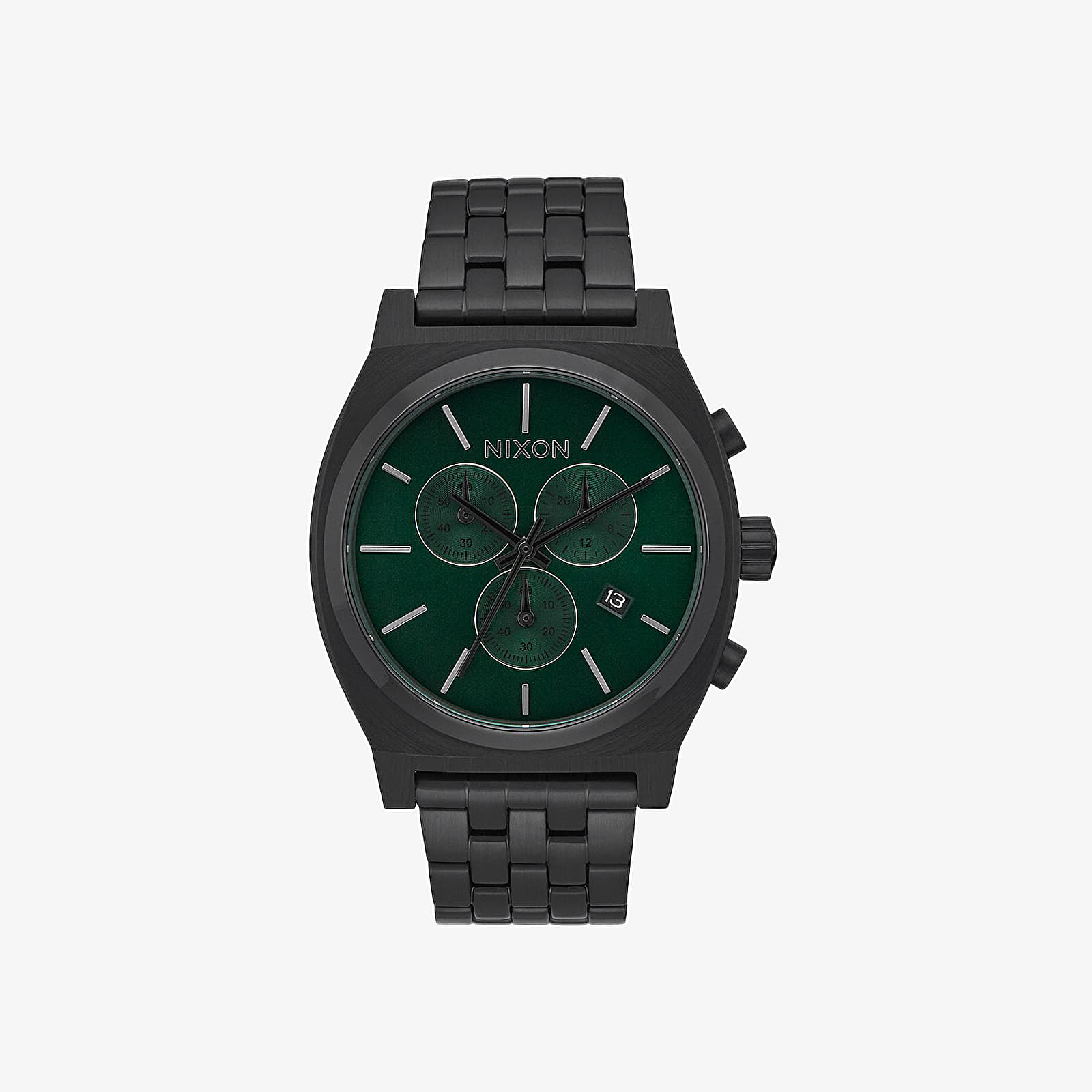 Uhren Nixon Time Teller Chrono Watch All Black/ Green Sunray