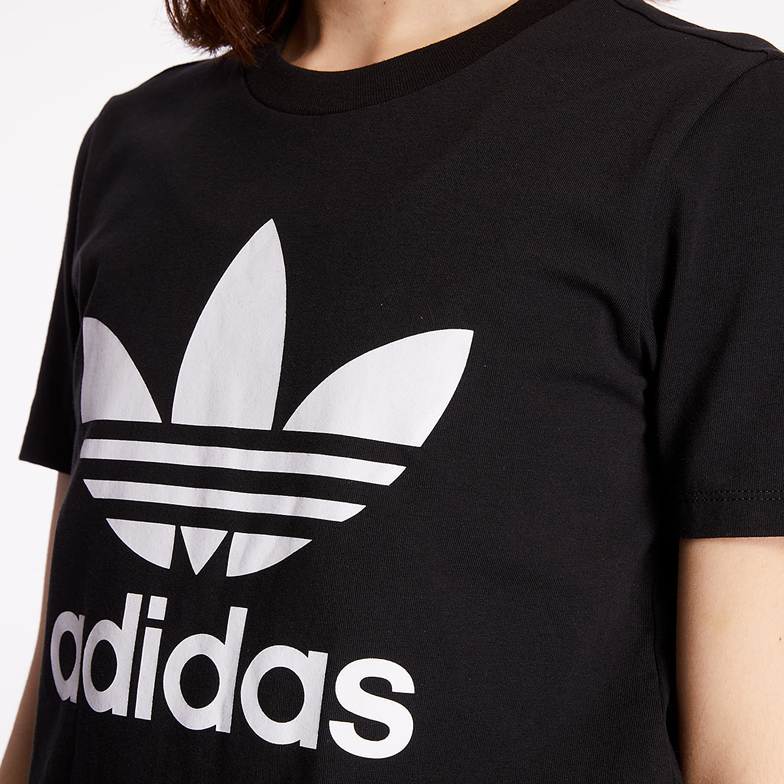 adidas trefoil tee womens black
