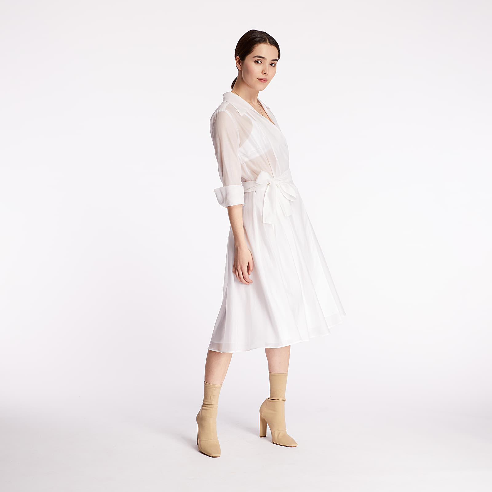 Robes Pietro Filipi Lady's Wrap Dress With Silk White