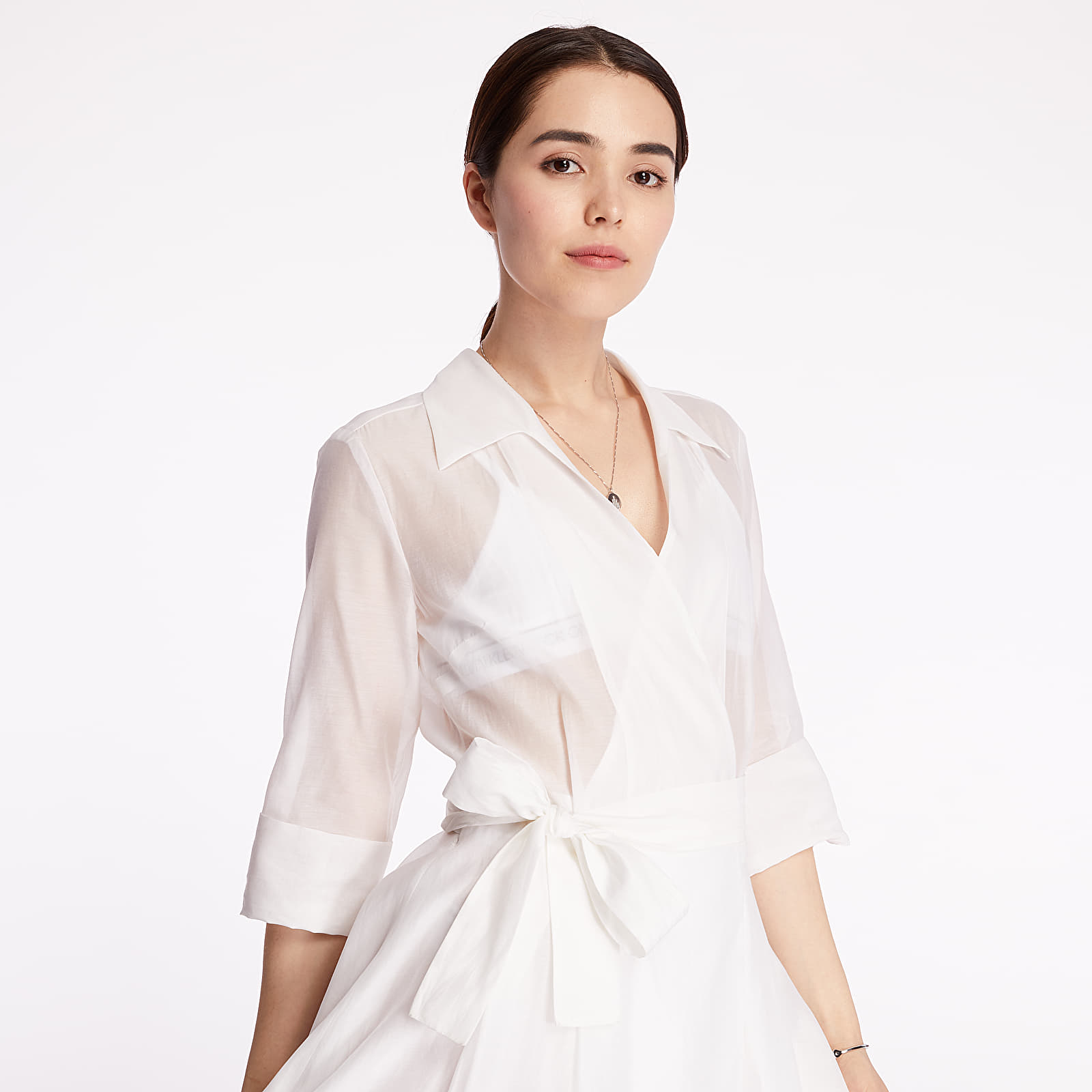Šaty Pietro Filipi Lady's Wrap Dress With Silk White