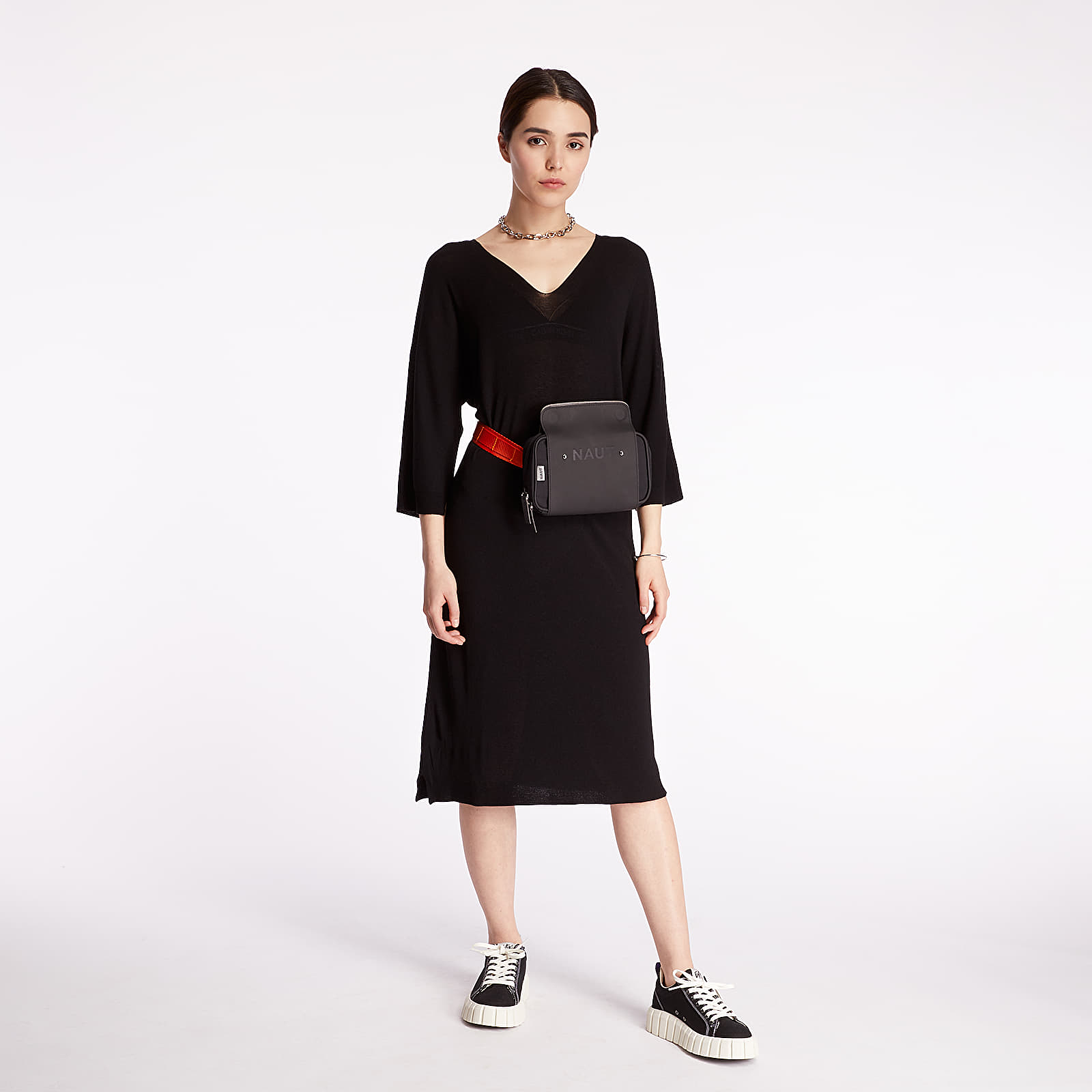 Šaty Pietro Filipi Lady's Seamless Knitted Dress Black