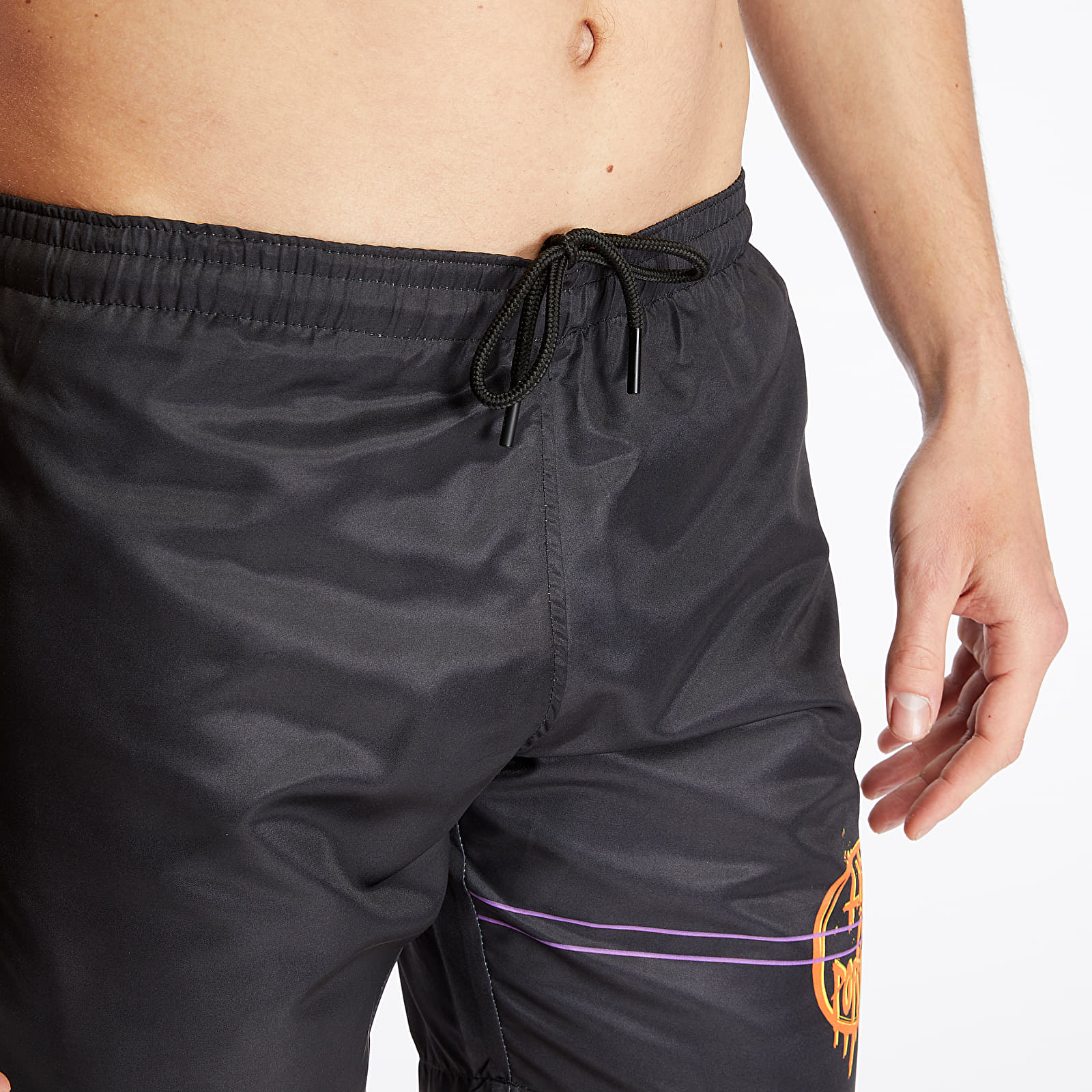 Plavky Life Is Porno Orange Circle Boardshorts Black