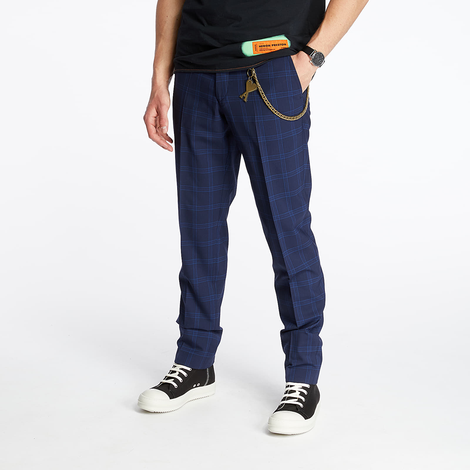 Hosen und Jeans Pietro Filipi Men's Wool Trousers Dark Blue