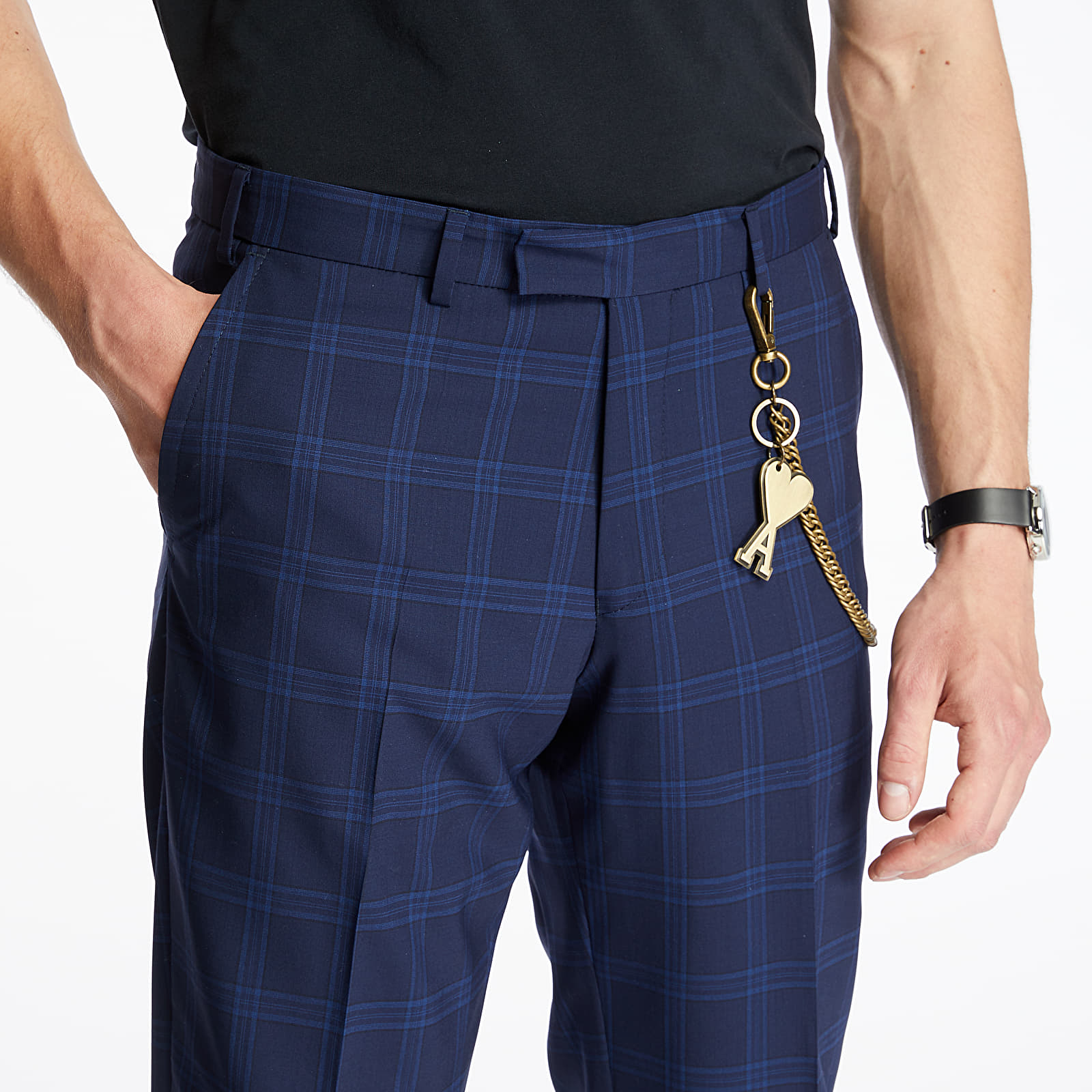 Pants Pietro Filipi Men's Wool Trousers Dark Blue