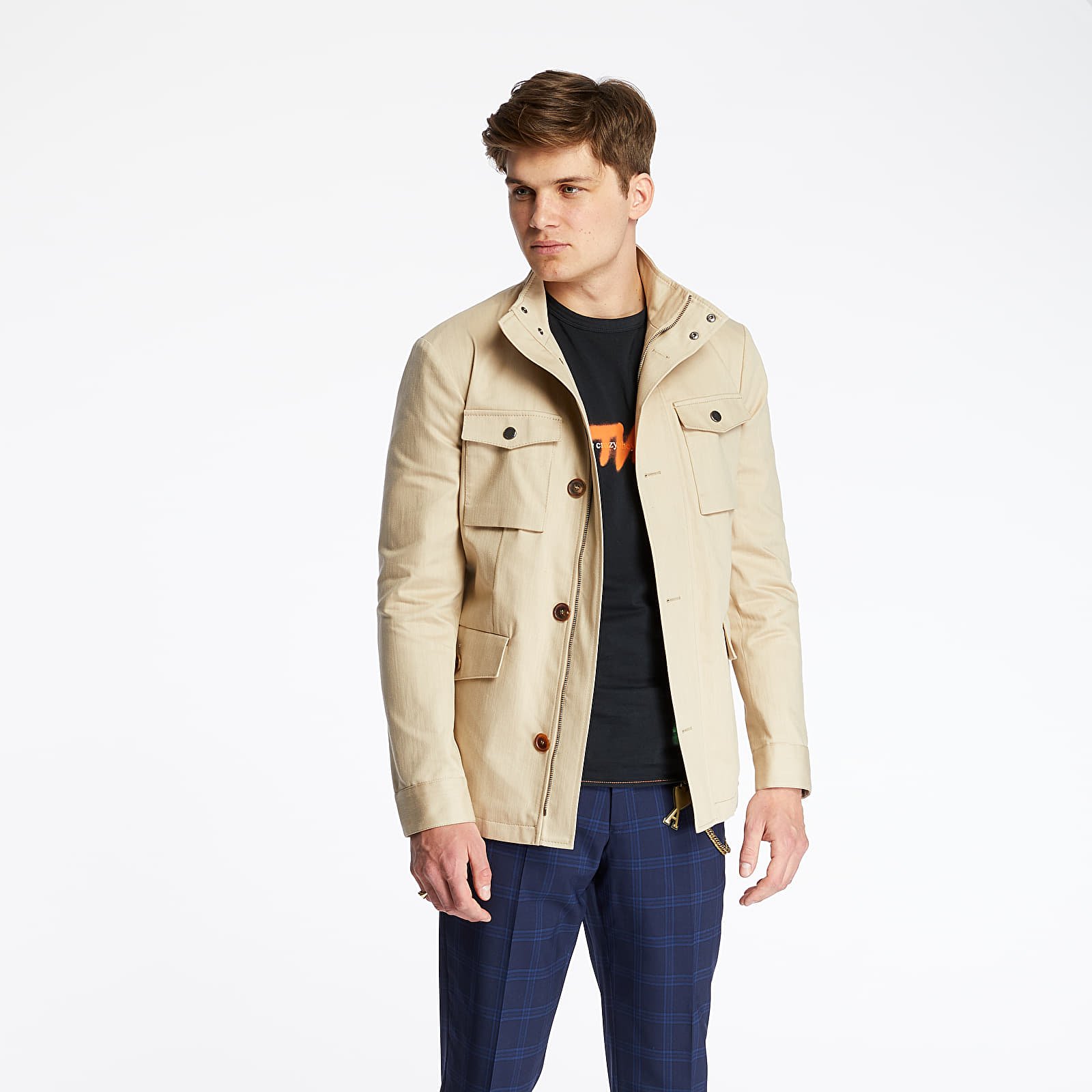 Jackets Pietro Filipi Men's "Safari Four Pocket" Style Anorak Beige