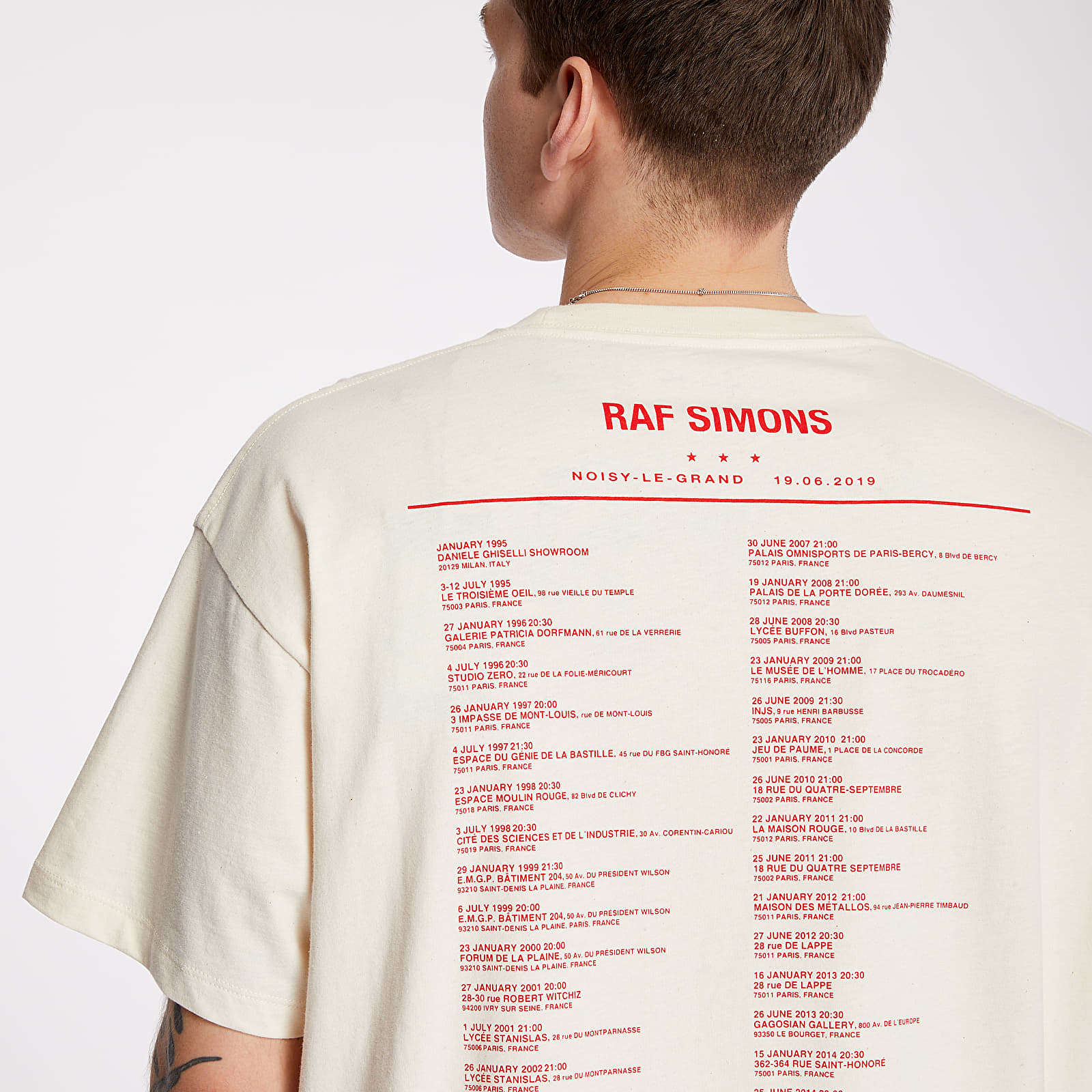 T-shirts RAF SIMONS Antwerp Tour Tee Off White