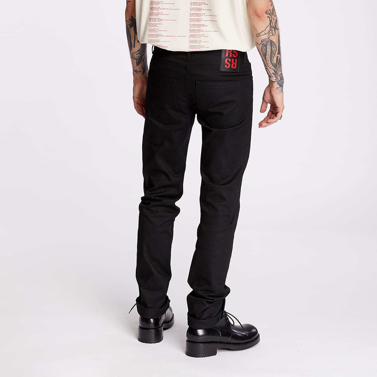 Pants RAF SIMONS Slim Fit Suspender Denim Pants Black