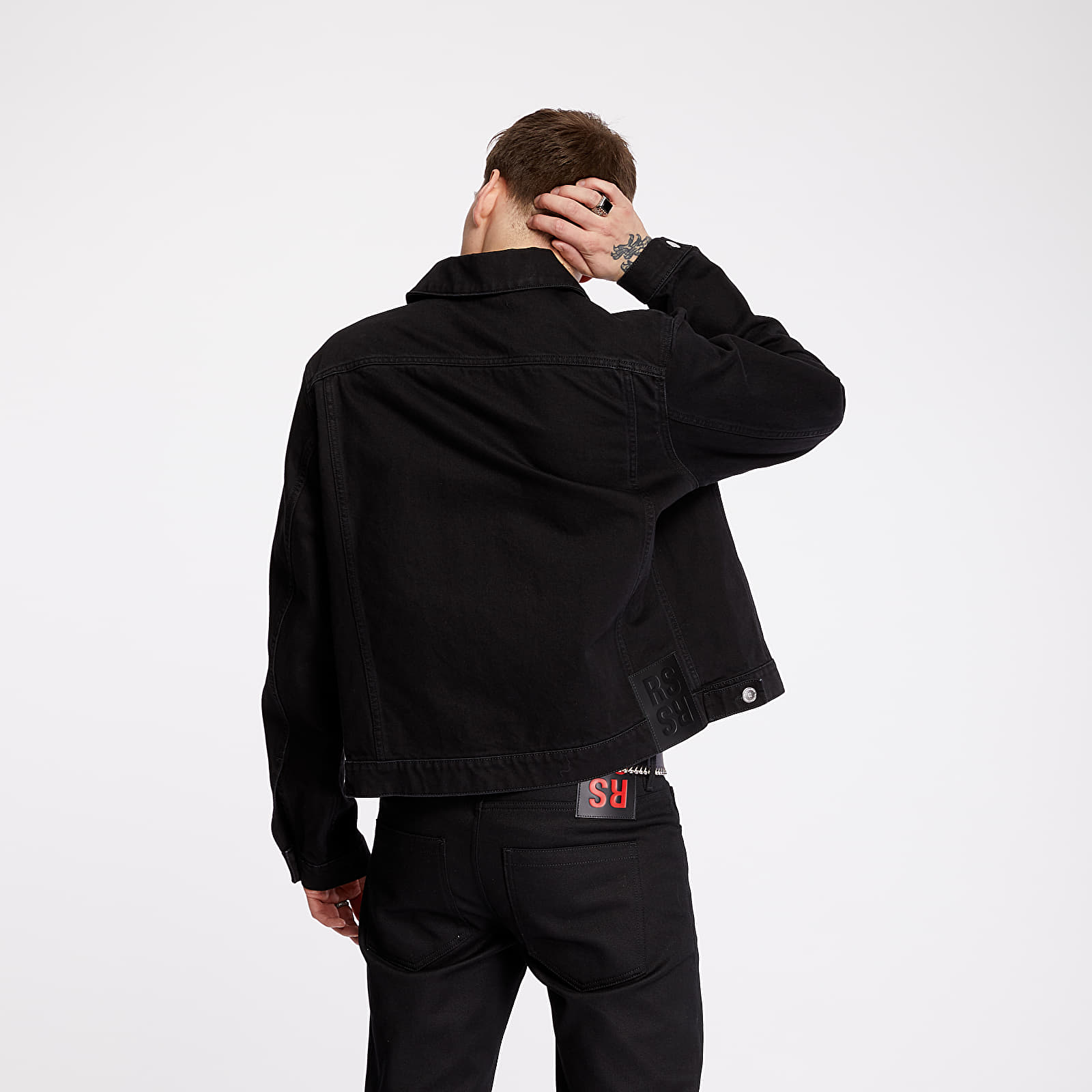 Jackets RAF SIMONS Punk Pin Denim Jacket Black