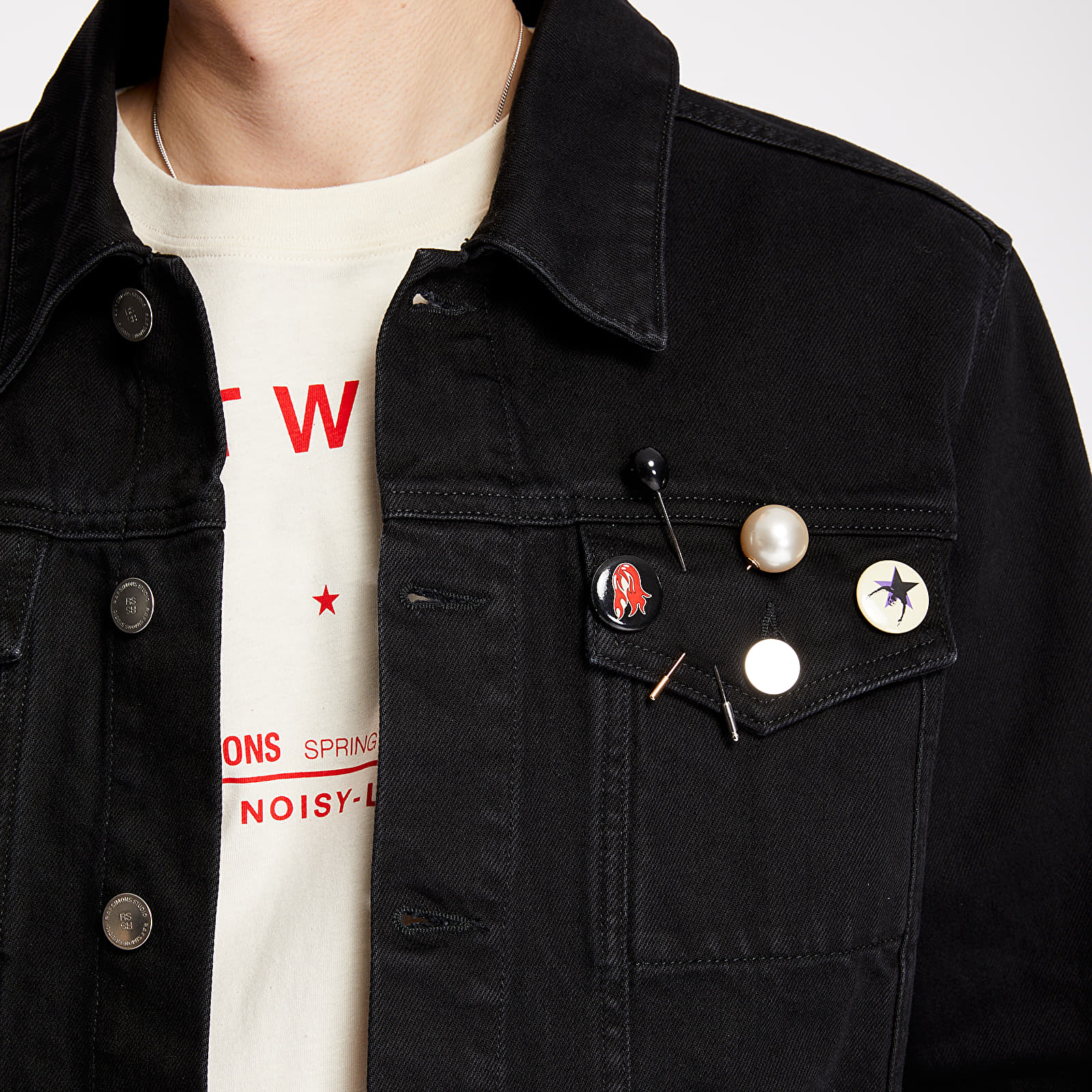 Raf simons black denim jacket outlet