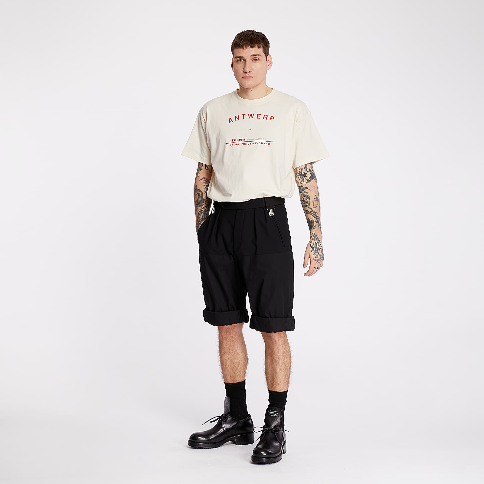 Shorts RAF SIMONS Wide Rolled Up Shorts Black