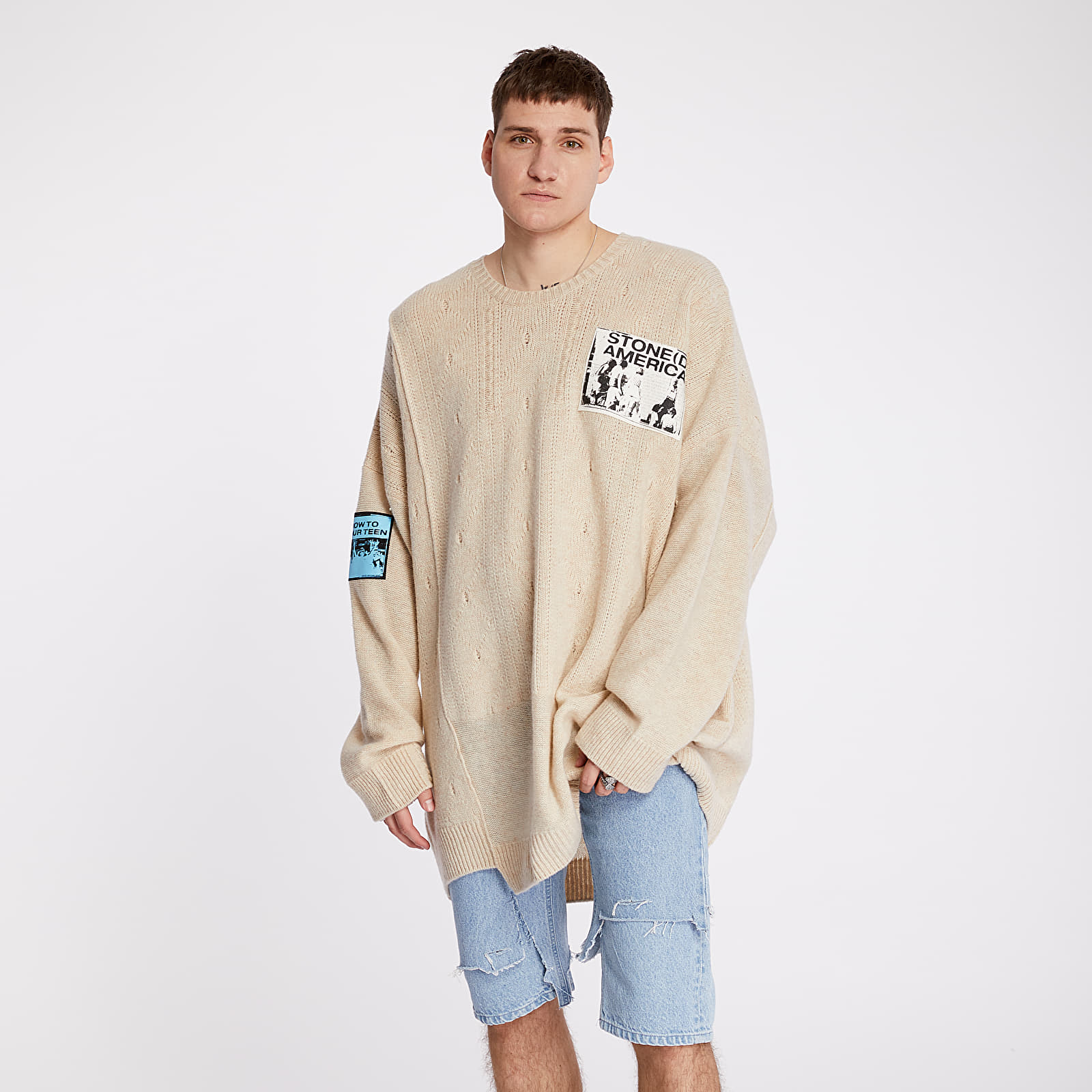 Sweaters RAF SIMONS Oversized Roundneck Sweater With Patches