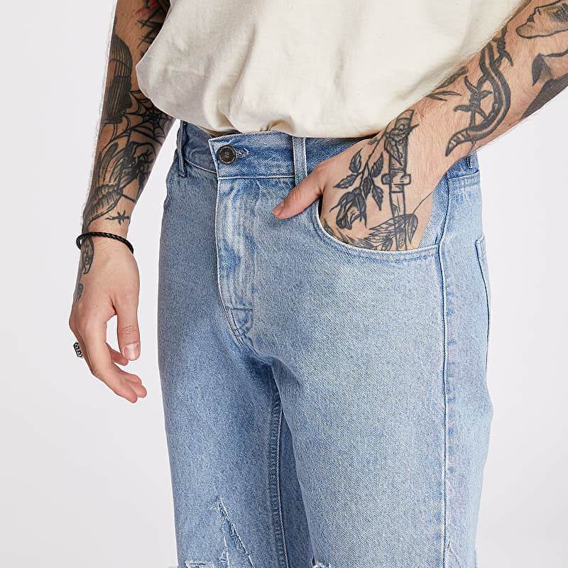 Shorts RAF SIMONS Slim Fit Destroyed Denim Shorts Blue (201-312