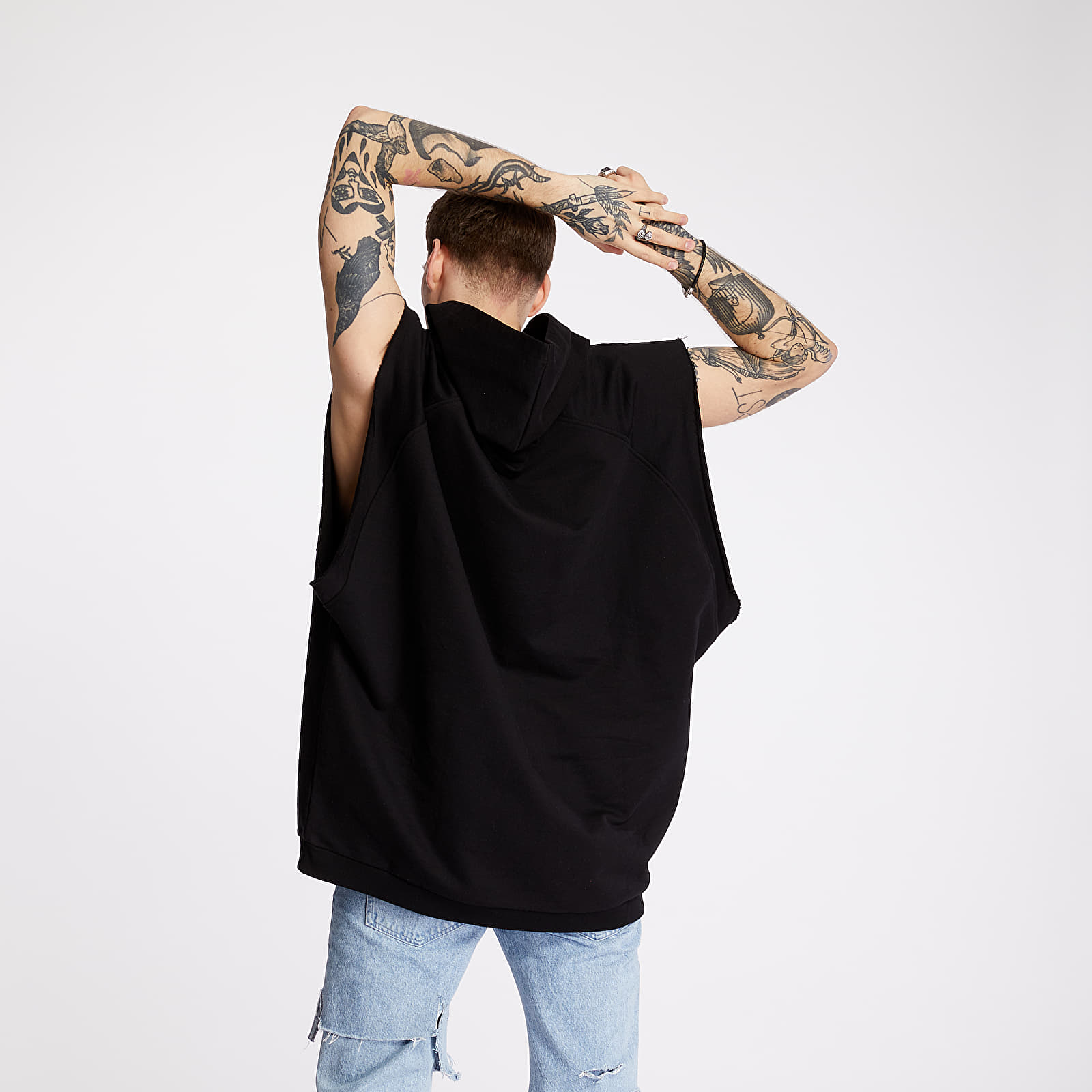 Dukserice RAF SIMONS Oversized Sleevless Hoodie Black