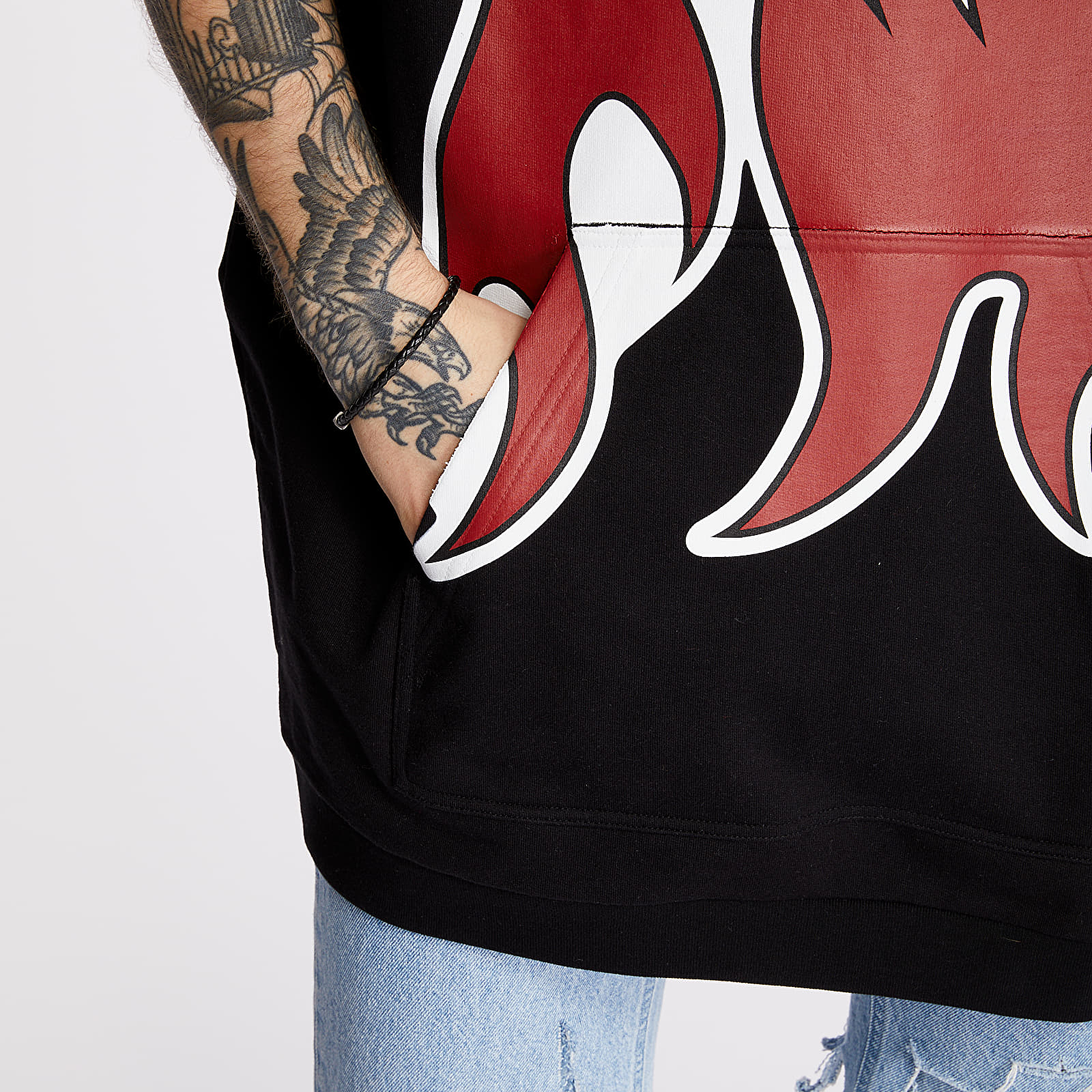 Dukserice RAF SIMONS Oversized Sleevless Hoodie Black