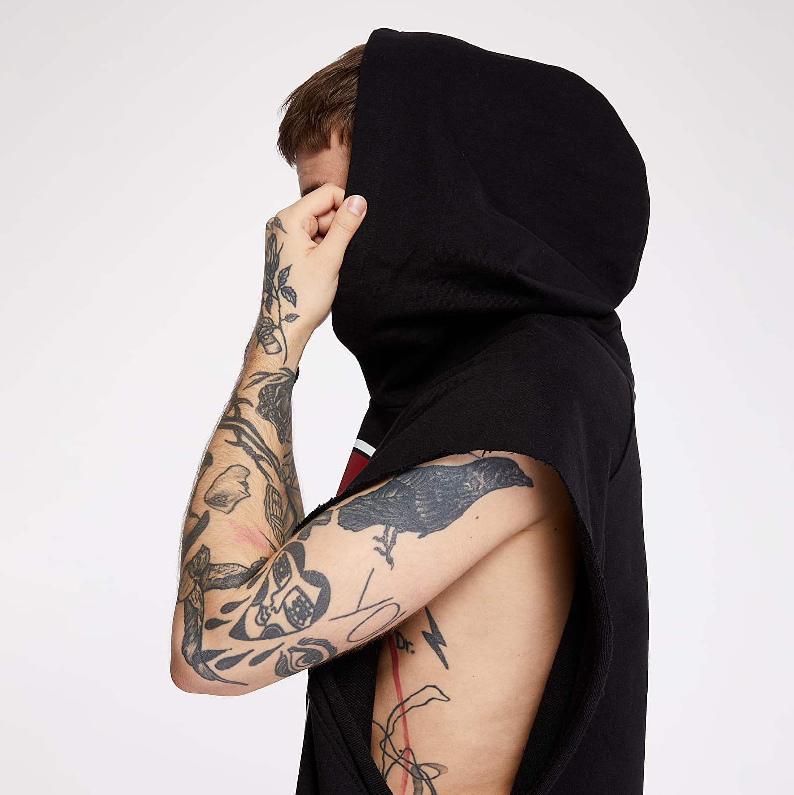 Dukserice RAF SIMONS Oversized Sleevless Hoodie Black