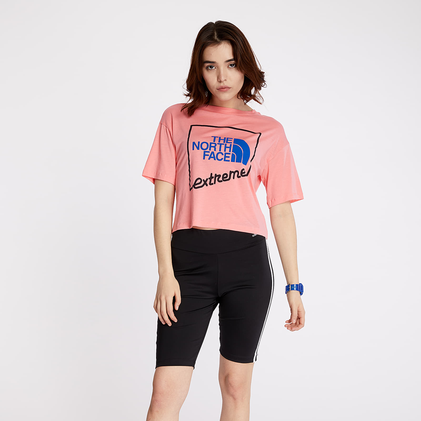Tricouri The North Face Extreme Crop Tee Miami Pink