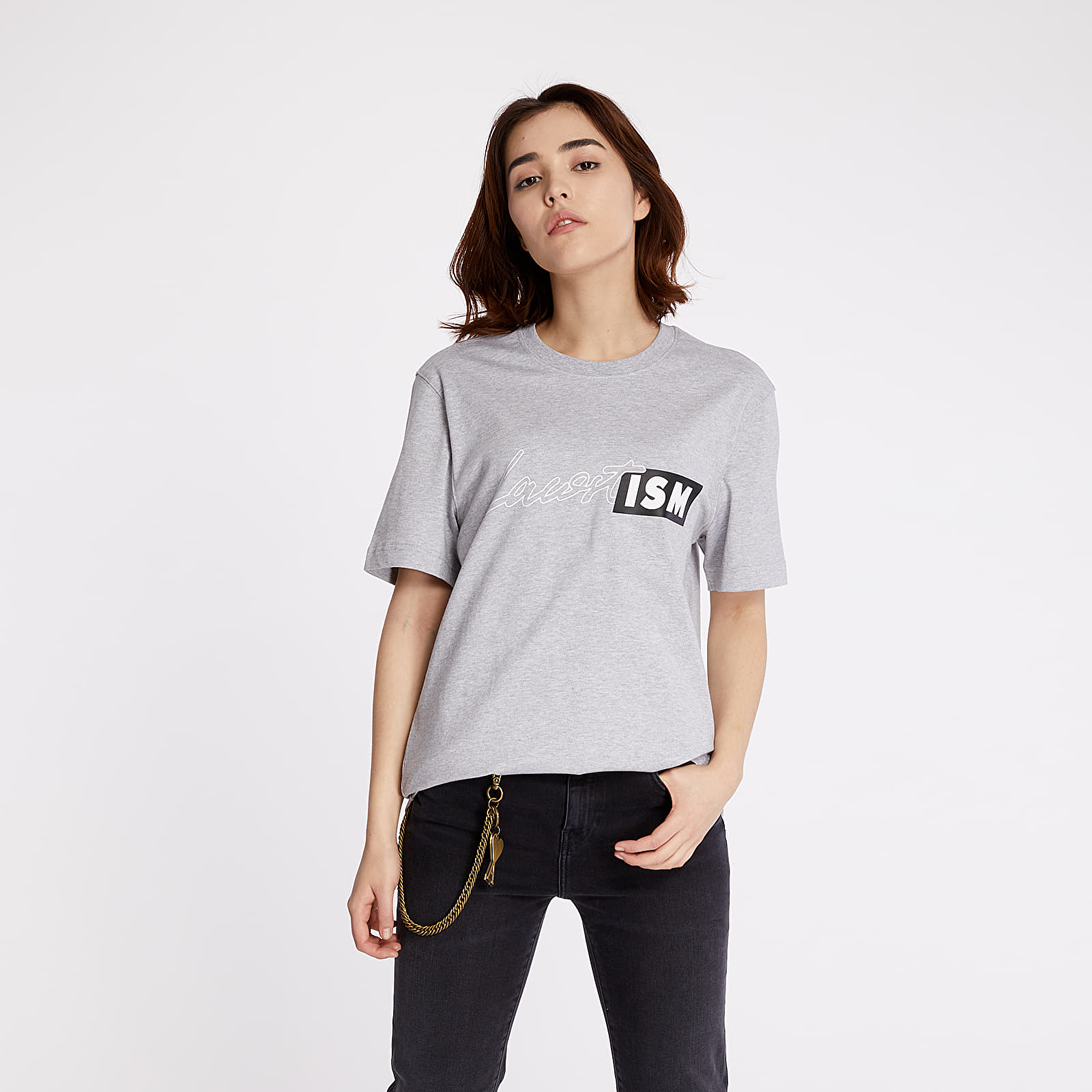Magliette LACOSTE LIVE Lacostism Print Tee Grey