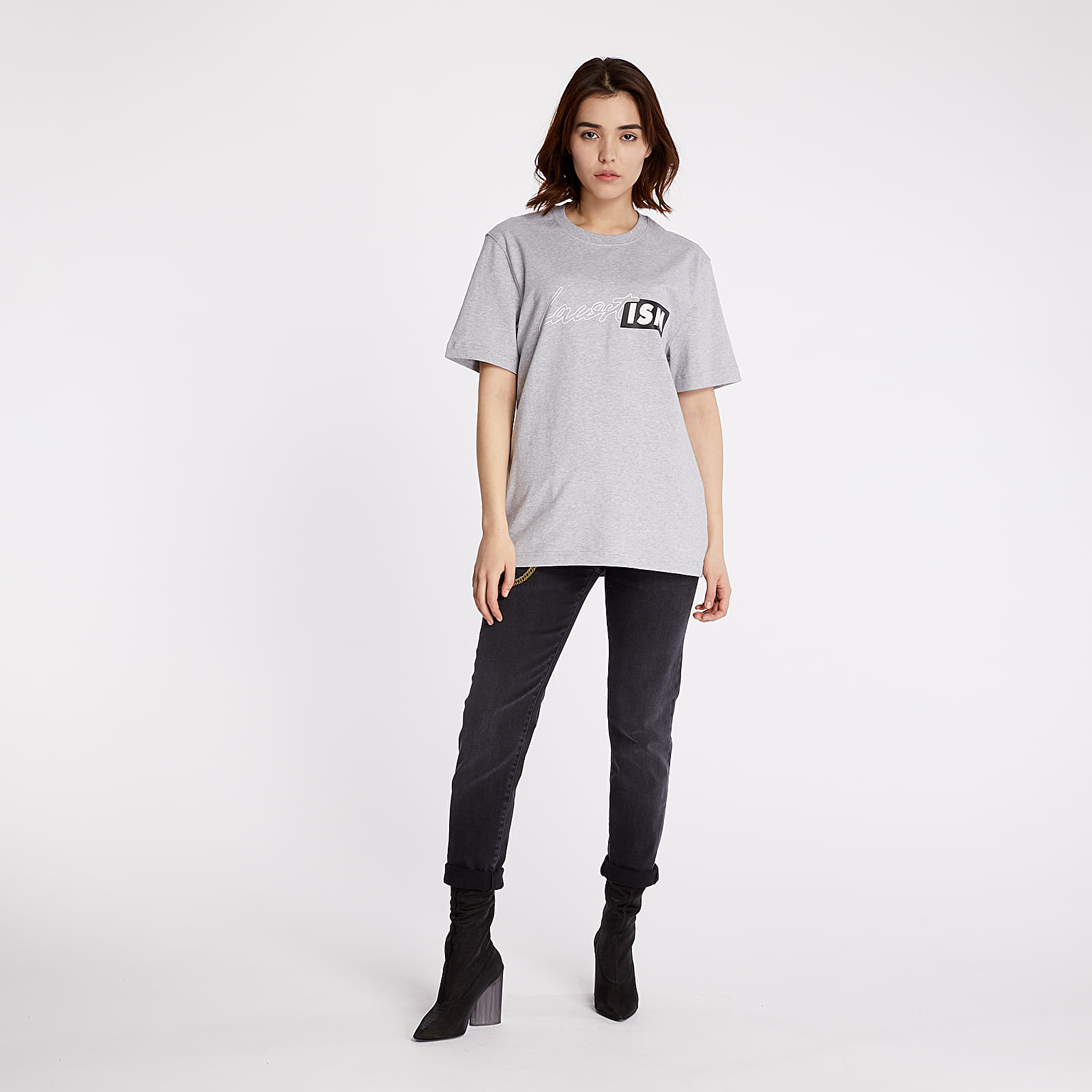 T-shirts LACOSTE LIVE Lacostism Print Tee Grey