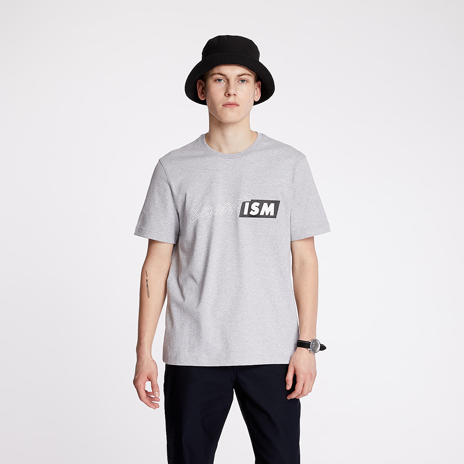 T-shirts LACOSTE LIVE Lacostism Print Tee Grey