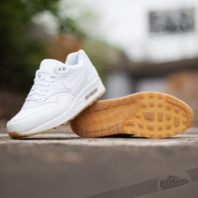 Nike air max 1 leather white best sale