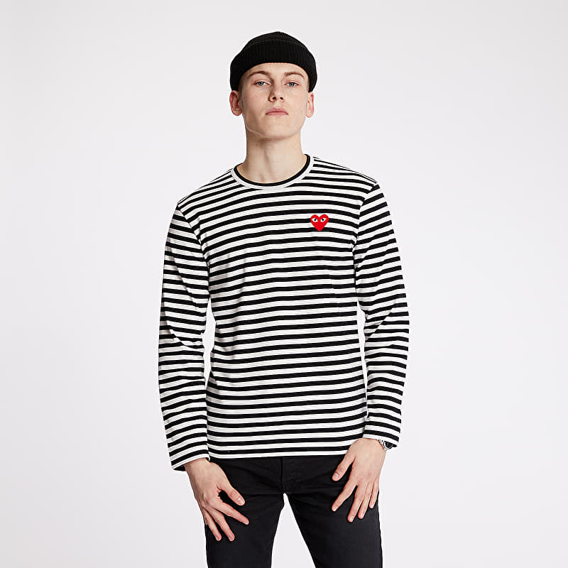 Comme des Garçons PLAY Long Sleeve Tee UNISEX Black/ White