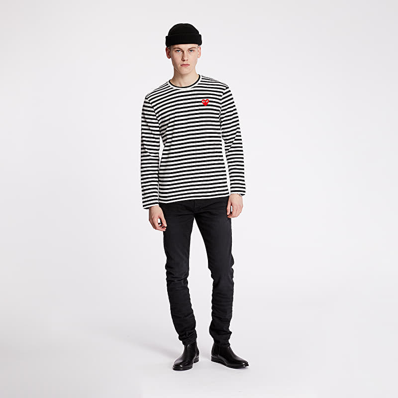 Comme des Garçons PLAY Long Sleeve Tee UNISEX Black/ White | Footshop