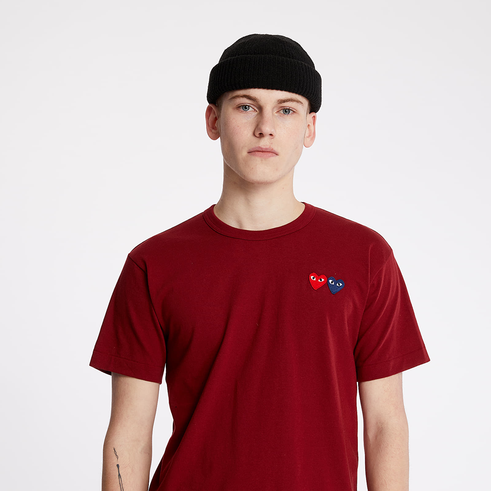 Comme des garçons shop t shirt bordeaux