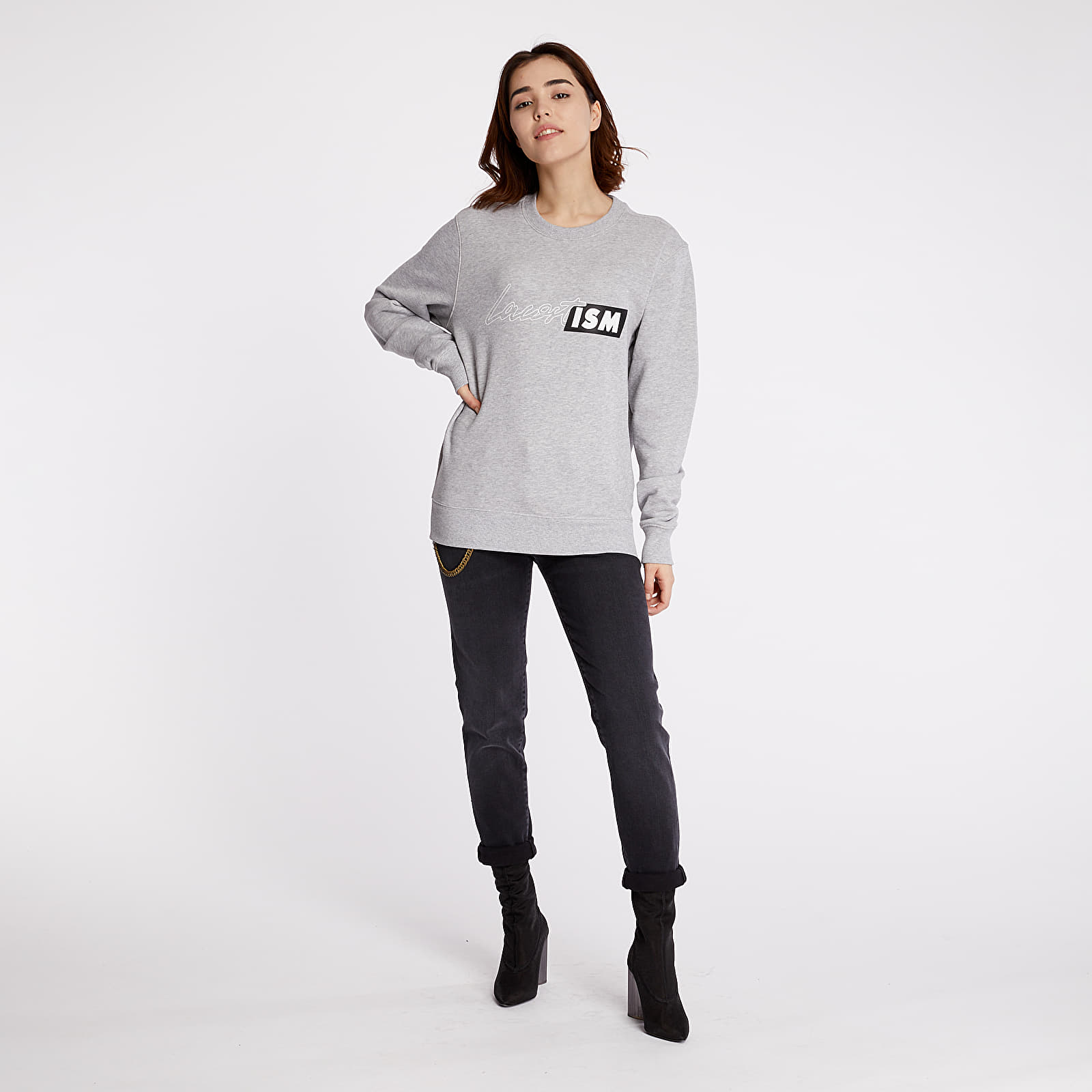 Sweatjacken und Sweatshirts LACOSTE LIVE Crewneck Grey