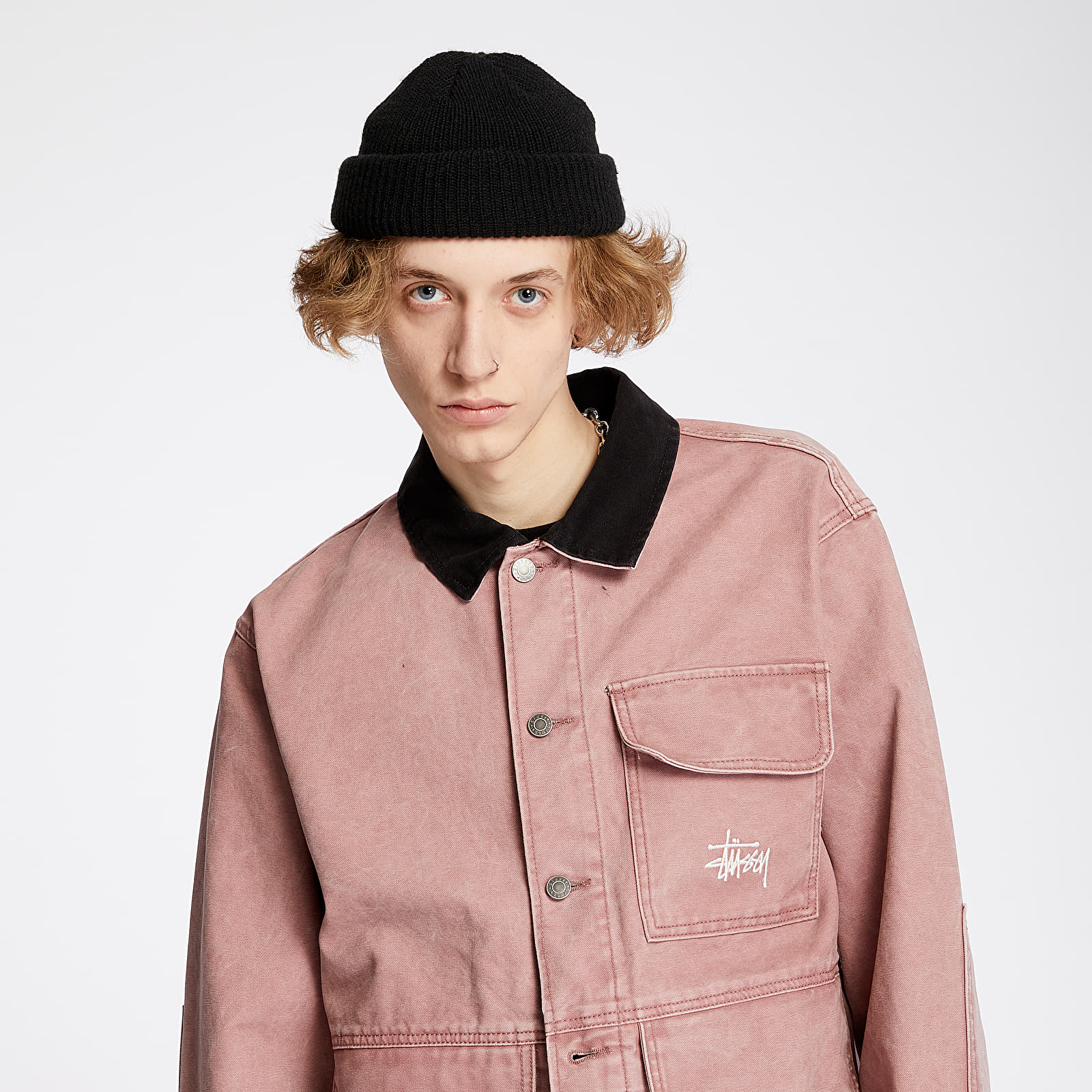 Jackets Stussy Washed Chore Jacket Rose Footshop