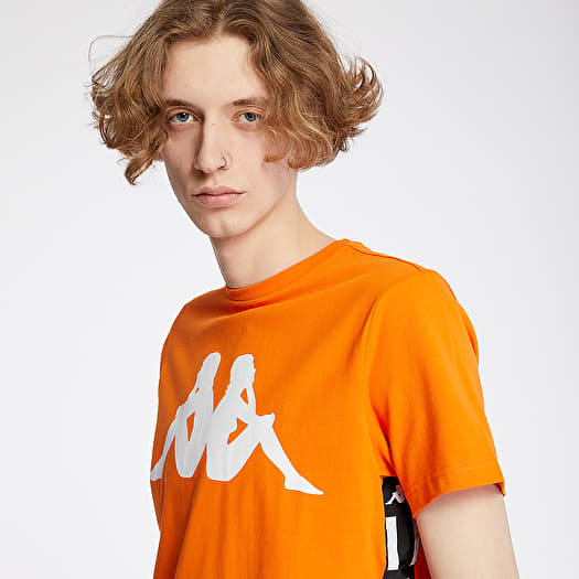 White and orange kappa shirt top