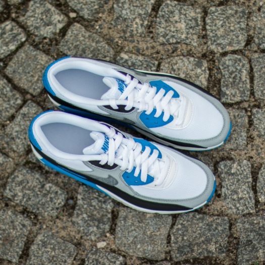 Damen Sneaker und Schuhe Nike Air Max 90 Mesh GS White Cool Grey Photo Blue Black Footshop