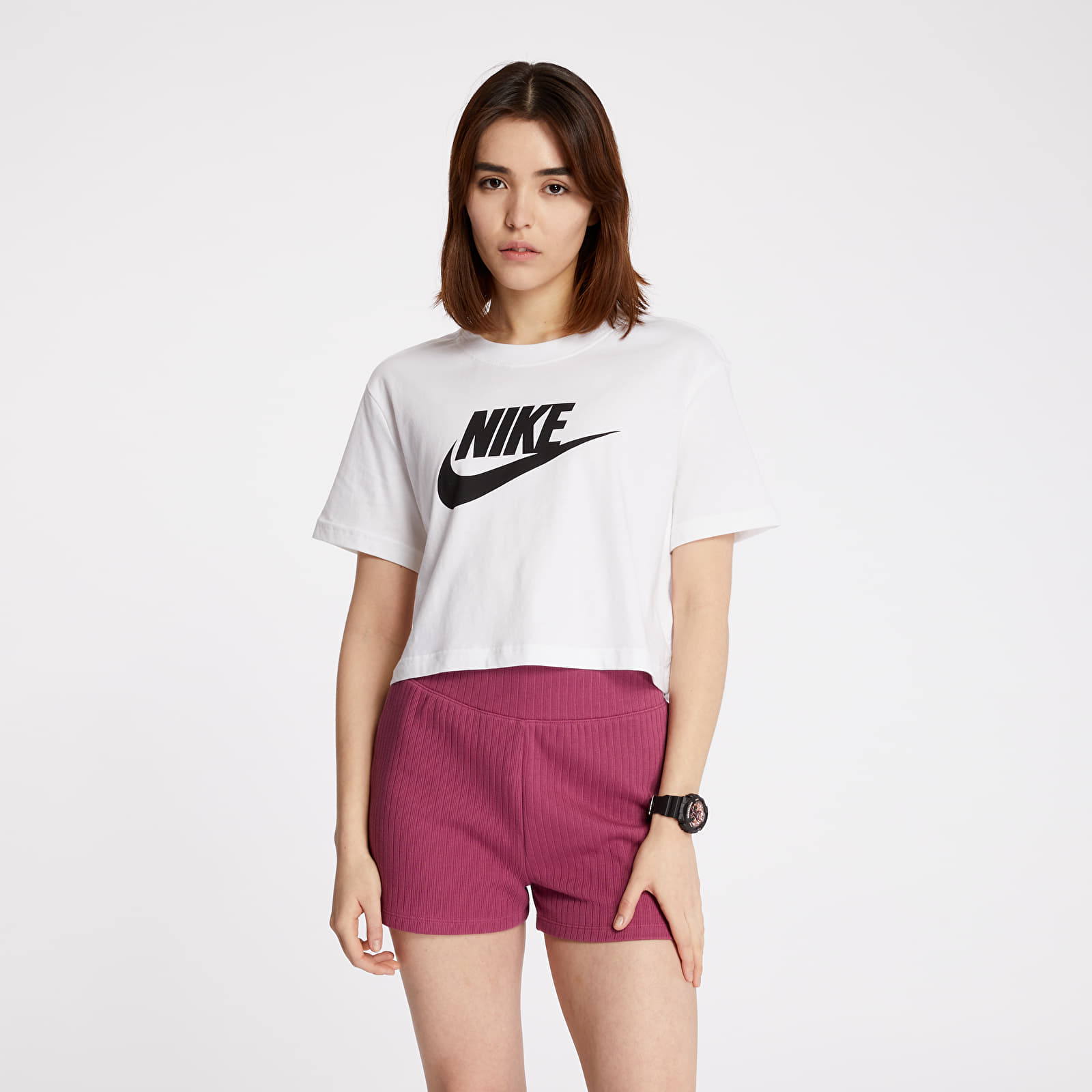 T-shirts Nike Sportswear Essential Cropped Icon Future Tee White/ Black
