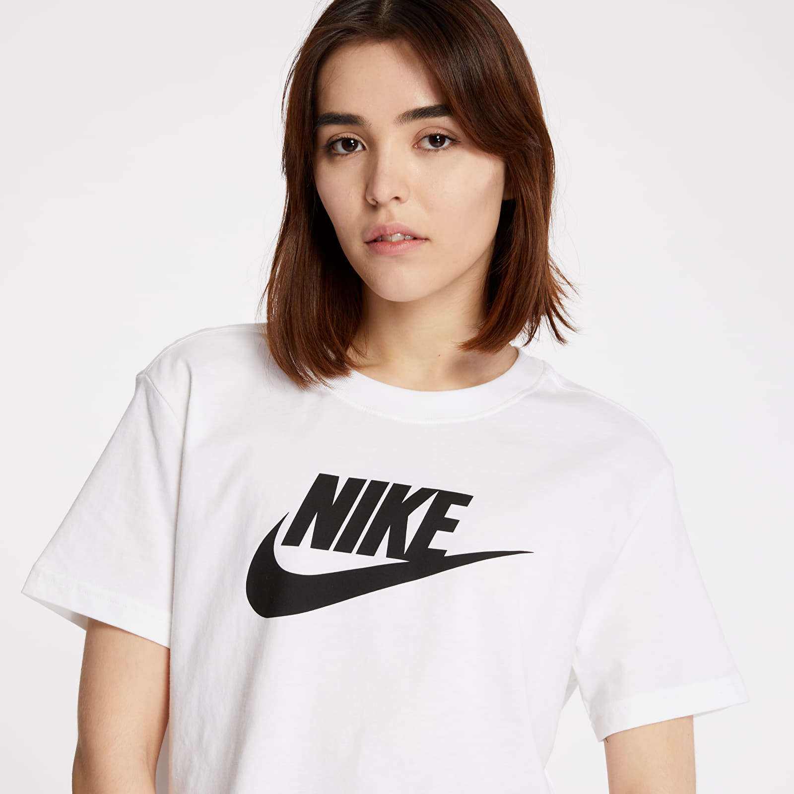 Pólók Nike Sportswear Essential Cropped Icon Future Tee White/ Black