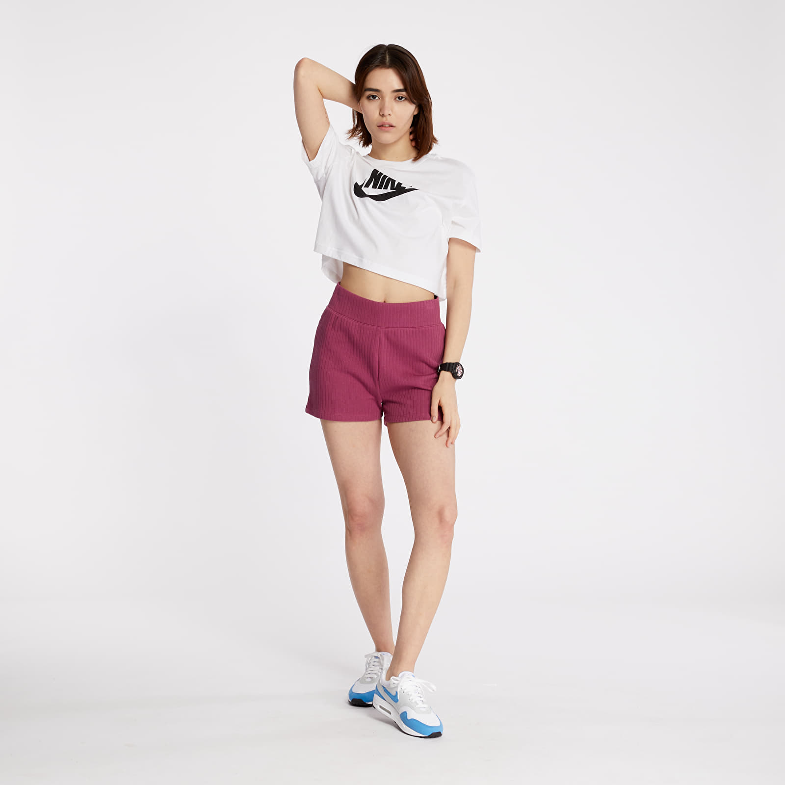 Pólók Nike Sportswear Essential Cropped Icon Future Tee White/ Black