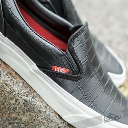 Vans leather womens slip on 2025