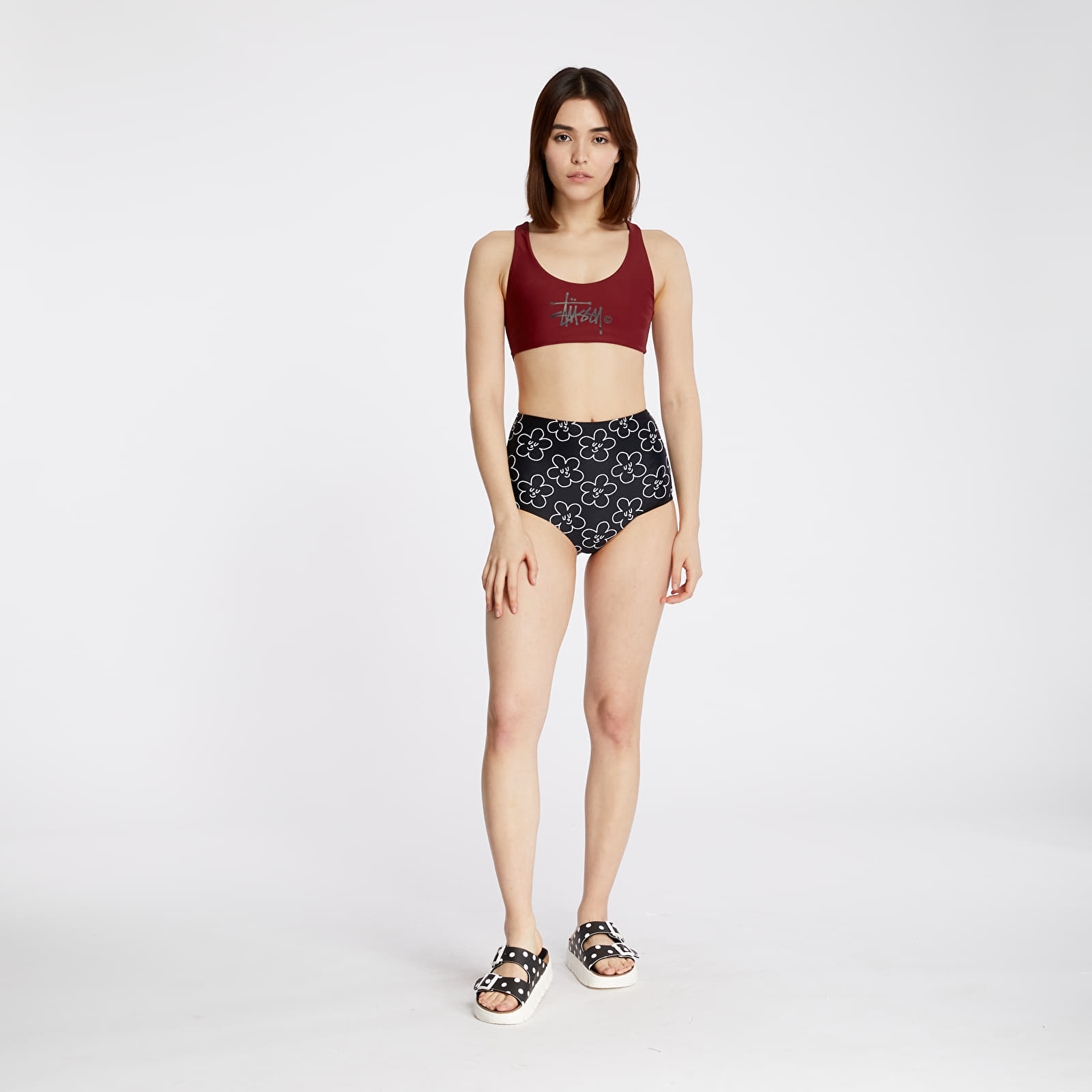 Plavky Stüssy Sunset Swim Top Wine