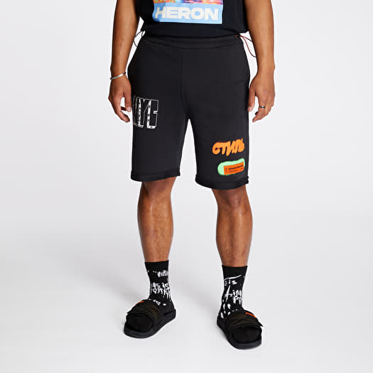 Heron Preston Short Black Flames Bike Shorts By Heron Preston On Sale