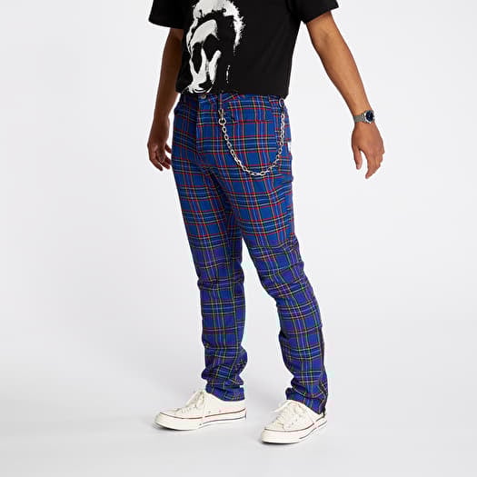 Plaid blue pants top