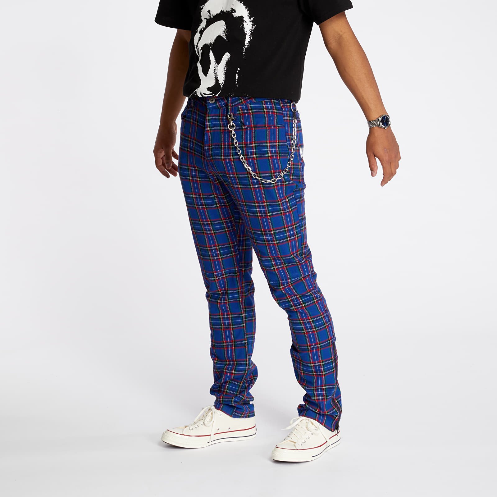 Blue hot sale tartan pants