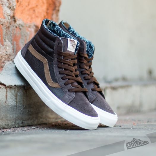 Men s shoes Vans Sk8 Hi Zip California Leather Nubuck Coffe Bean Footshop