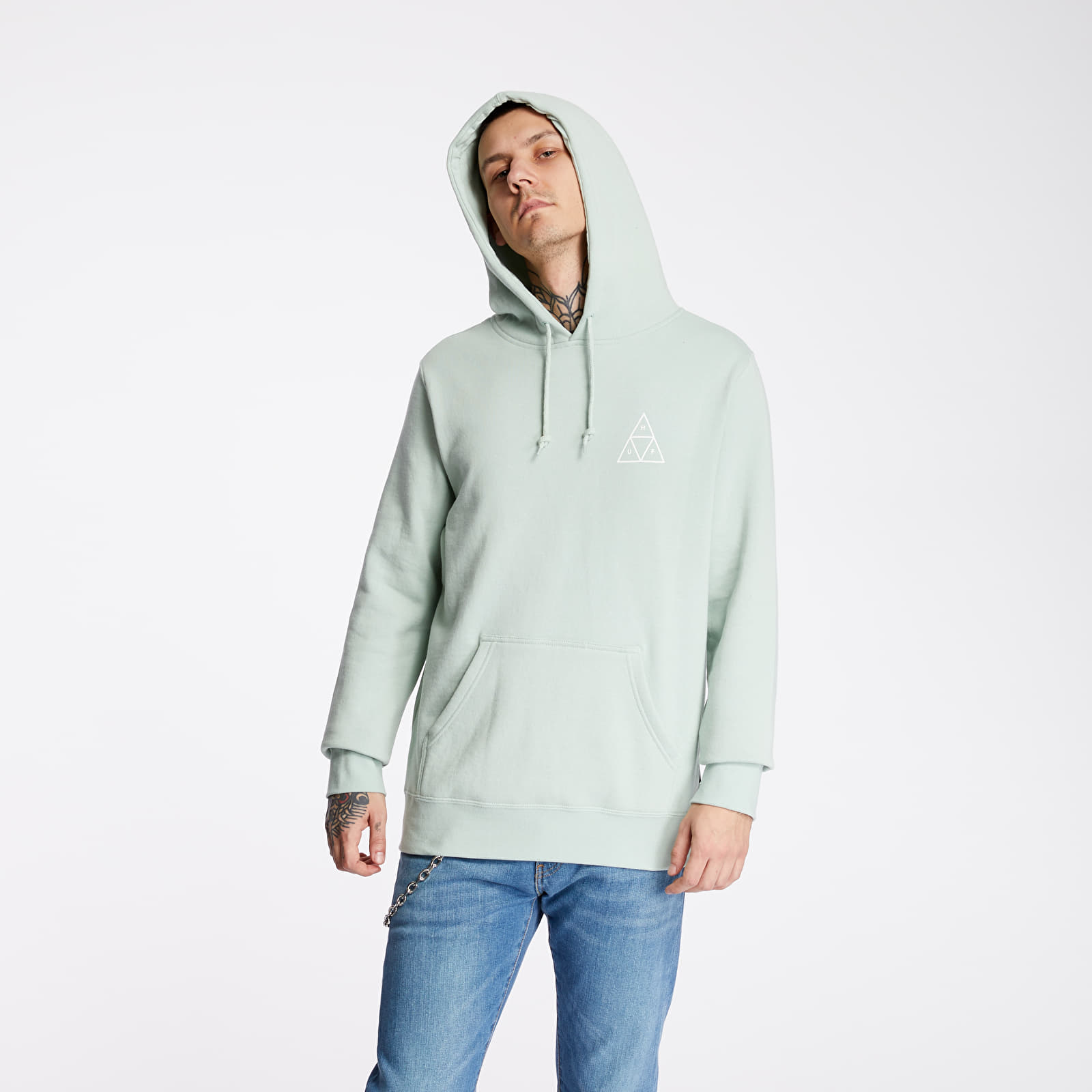 Sweatshirts HUF Essentials Triple Triangle Hoodie Harbor Grey