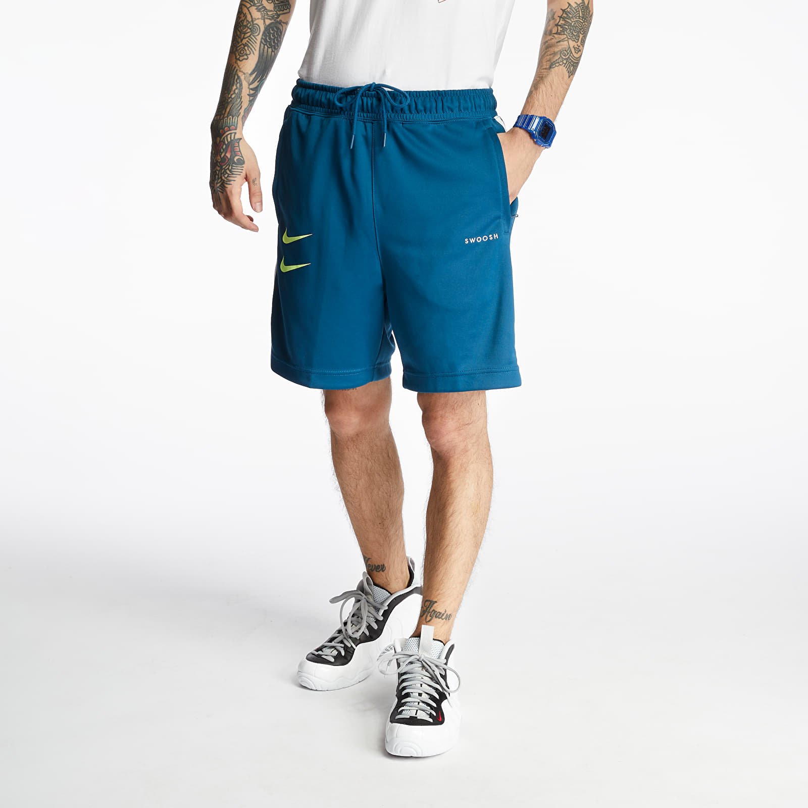 Pantalones cortos Nike Sportswear Swoosh PK Shorts Blue Force/ White/ Black/ Barely Volt