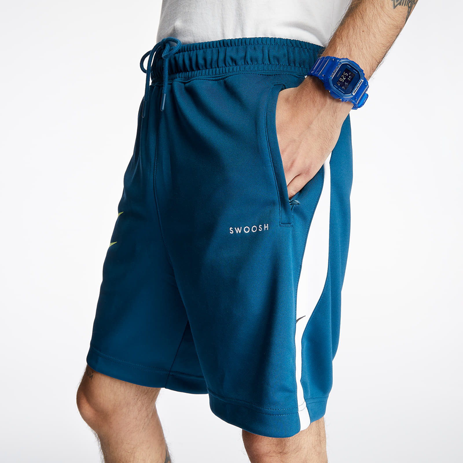 Pantalones cortos Nike Sportswear Swoosh PK Shorts Blue Force/ White/ Black/ Barely Volt