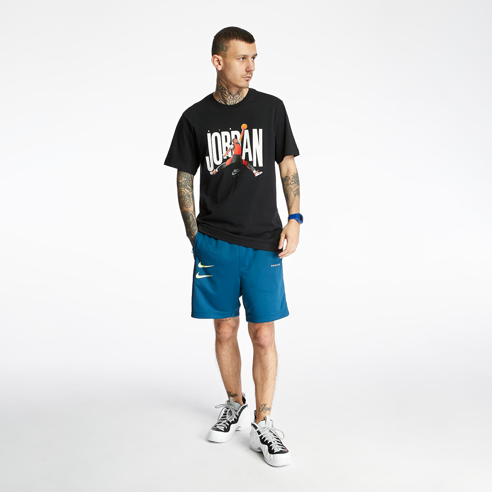 Pantalones cortos Nike Sportswear Swoosh PK Shorts Blue Force/ White/ Black/ Barely Volt