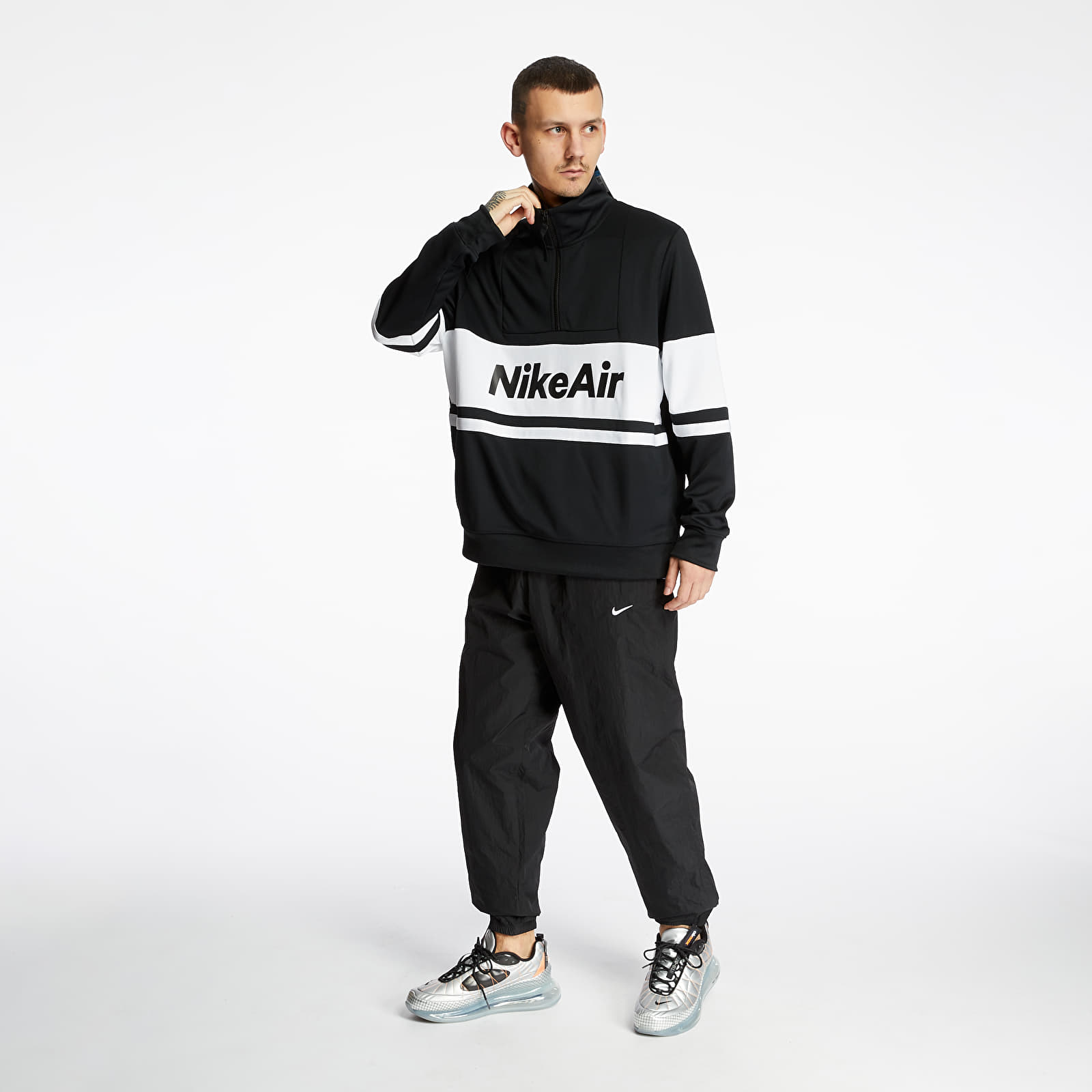 Puloverji Nike Sportswear Nike Air Jacket Black/ Black/ White/ University Red