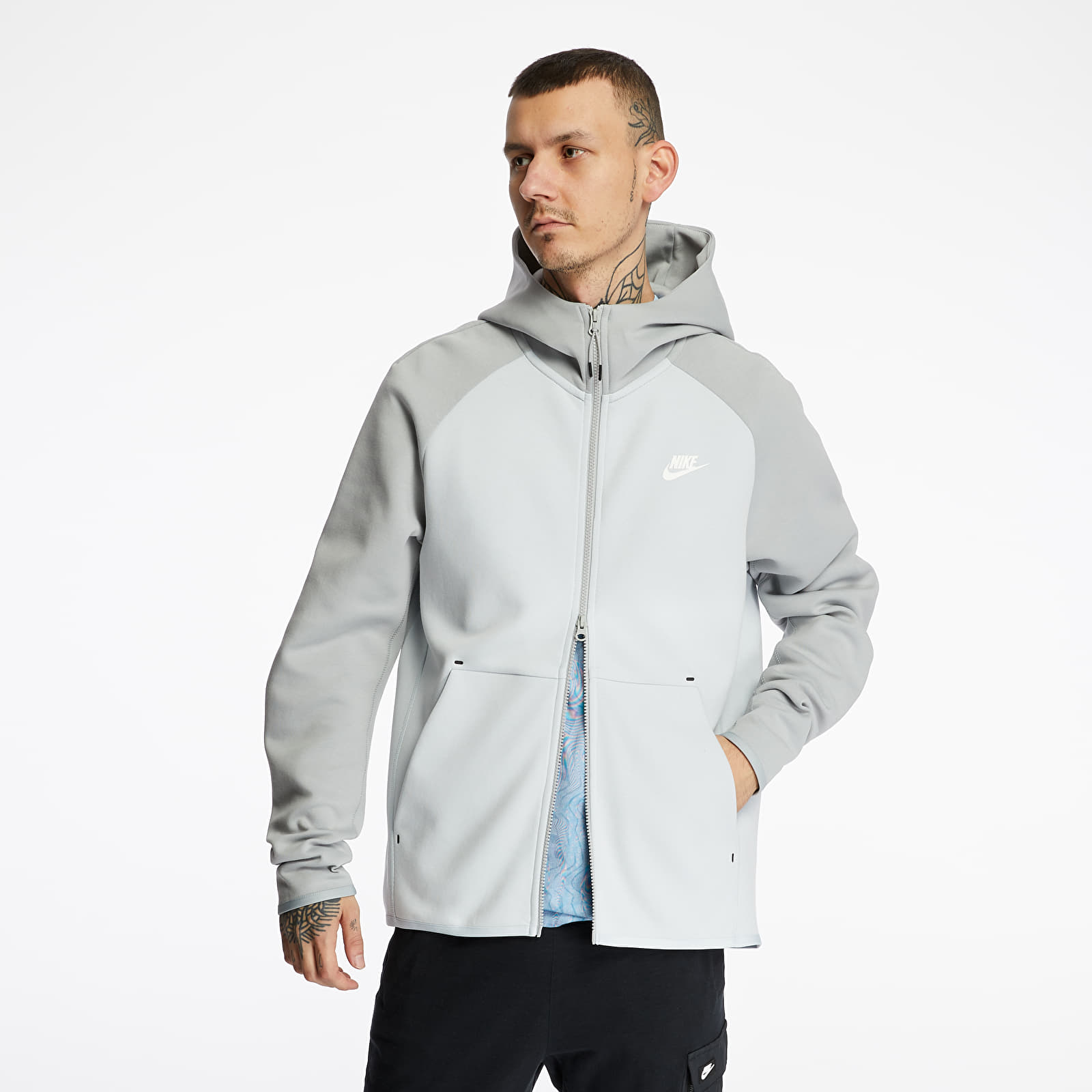 Sudaderas Nike Sportswear Tech Fleece Hoodie Pure Platinum/ Lt Smoke Grey/ White