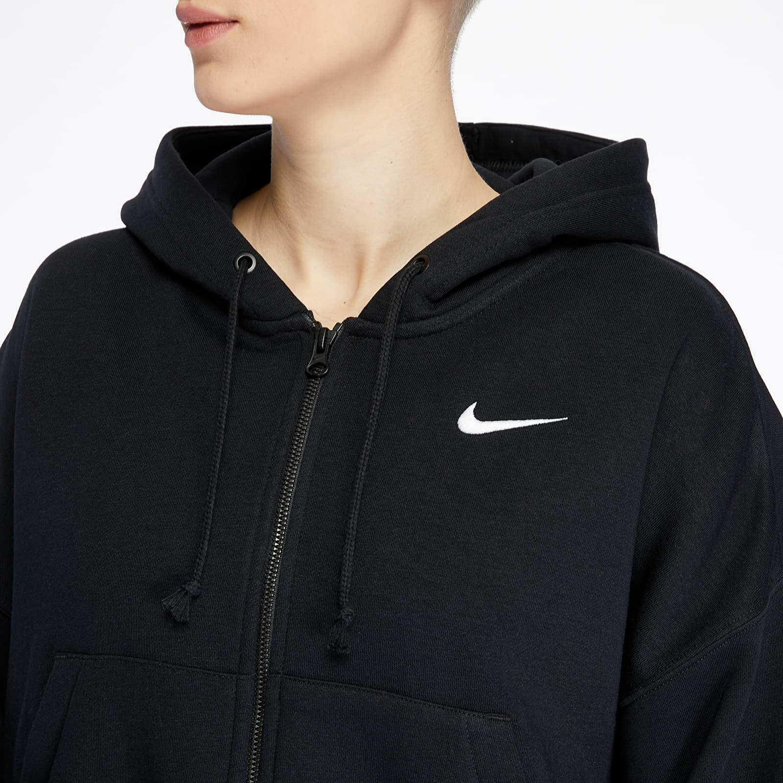 Hoodies and sweatshirts Nike Sportswear Fleece Trend Hoodie Black White Footshop