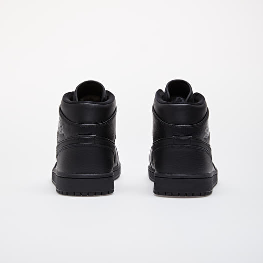 air jordan 1 mid black leather