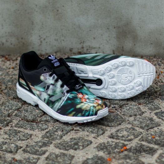 Adidas zx flux shop k core black floral