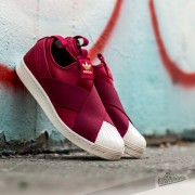 Adidas superstar slip on burgundy top